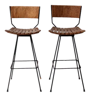 Mid-Century Stools Pair