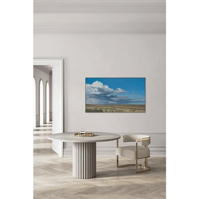 Where It Gathers by Michael Magrin | Oil on Canvas Prairie Landscape With Storm Clouds For Sale - Image 10 of 14