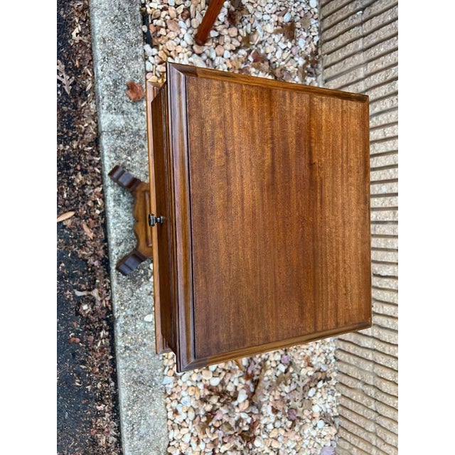 Wood Antique Victorian Style Mahogany One Drawer Side Table or Sewing Stand For Sale - Image 7 of 12