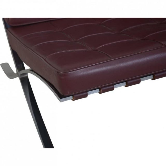 Barcelona Chair in Burgundy Leather by Ludwig Mies van der Rohe, 2000s For Sale - Image 6 of 18