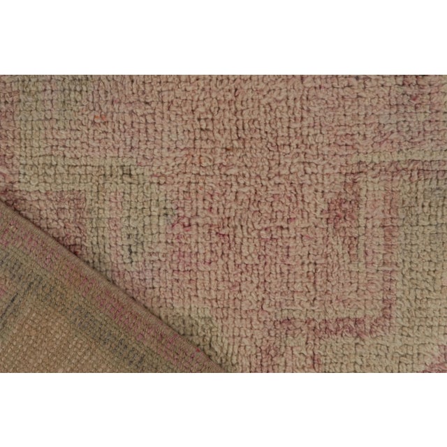 Textile Vintage Tribal Runner in Pink With Beige and Green Medallion Patterns For Sale - Image 7 of 7