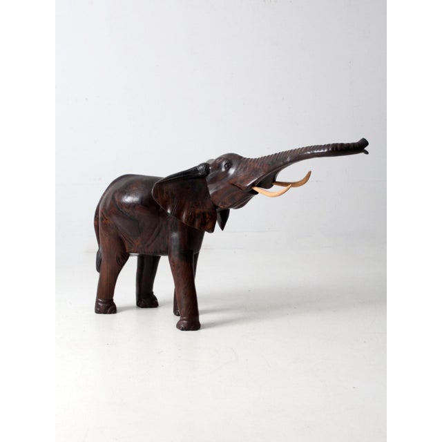 Large Mid-Century Ironwood Elephant Sculpture For Sale - Image 10 of 18