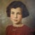 This lovely early 20th-century portrait painting depicts a young girl in a vibrant red dress with neclace. The painting is...