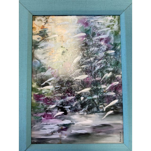 Wood Contemporary Painted Porcelain Panel For Sale - Image 7 of 8