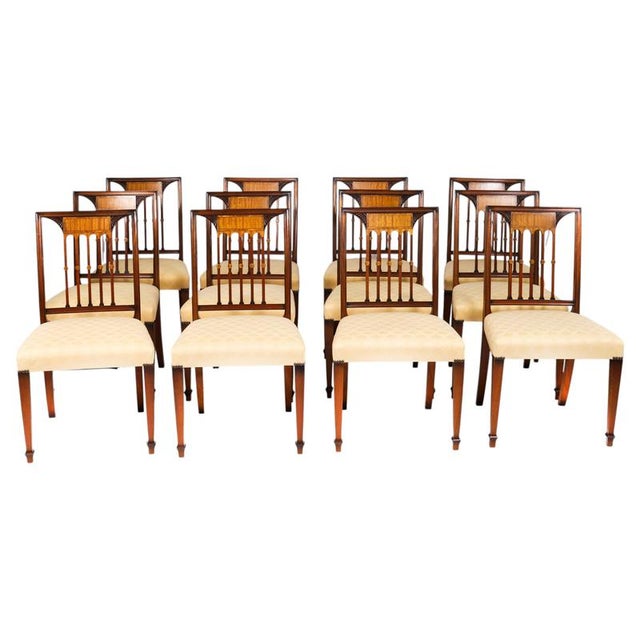 Vintage Late 20th Century Sheraton Revival Dining Chairs from Harrods, Set of 12 For Sale - Image 11 of 11