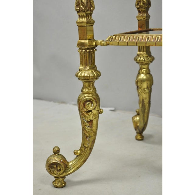 Antique Victorian Brass & Onyx Ornate Tiered Etagere Curio Display Stand Shelf For Sale - Image 11 of 18