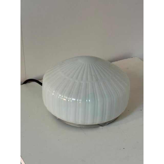Art Deco Ceiling Lamp with Opaline Glass and Metal Mount, Czechoslovakia, 1960s For Sale - Image 9 of 10