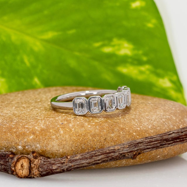 1 Carat Lab Grown Diamond Band Ring – Solid 14k Gold Wedding Band, Size 6.75 For Sale In Columbus - Image 6 of 9