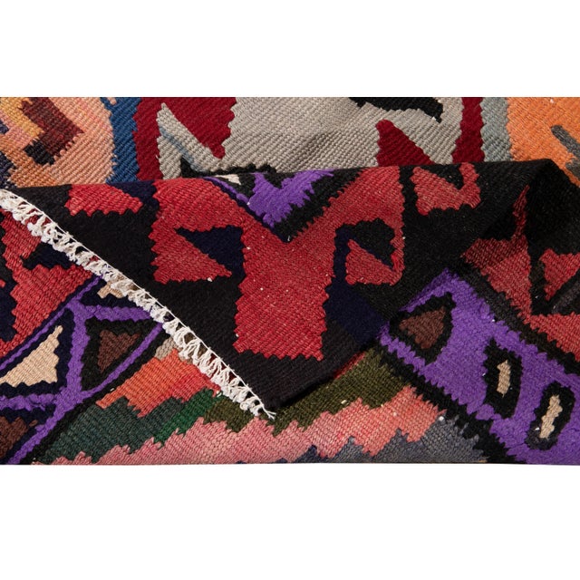 Traditional Mid-20th Century Vintage Kilim Runner Rug 3' 4" X 10' 7''. For Sale - Image 3 of 13