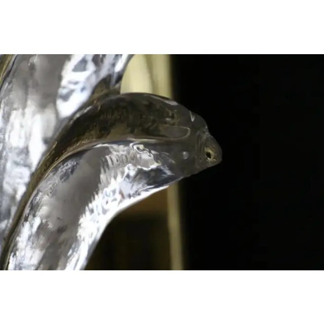 Tall Clear Murano Glass Palm Tree Leaf Sconces, 2000, Set of 2 For Sale - Image 6 of 13