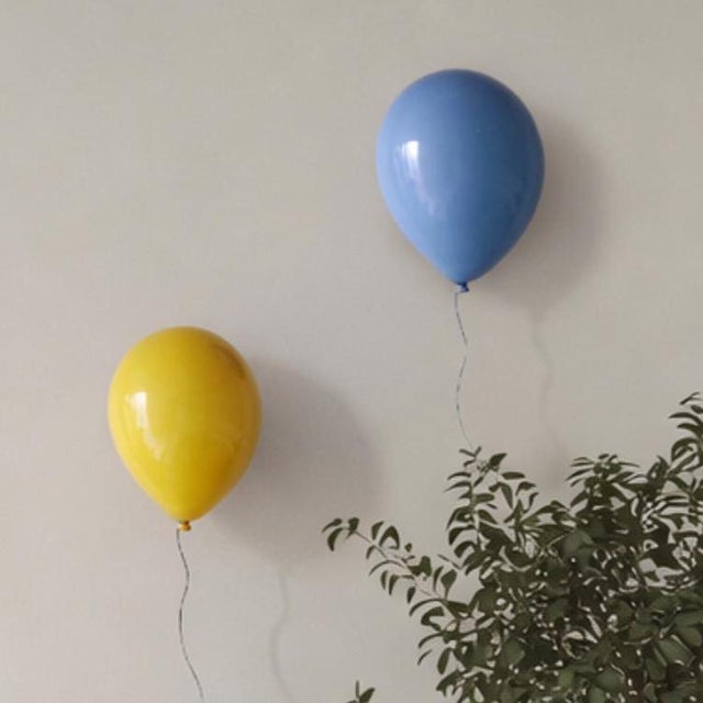 Ceramic Marigold Yellow Glossy Ceramic Balloon Sculpture by ArtArsouf -Contemporary Handmade, Medium Size For Sale - Image 7 of 15