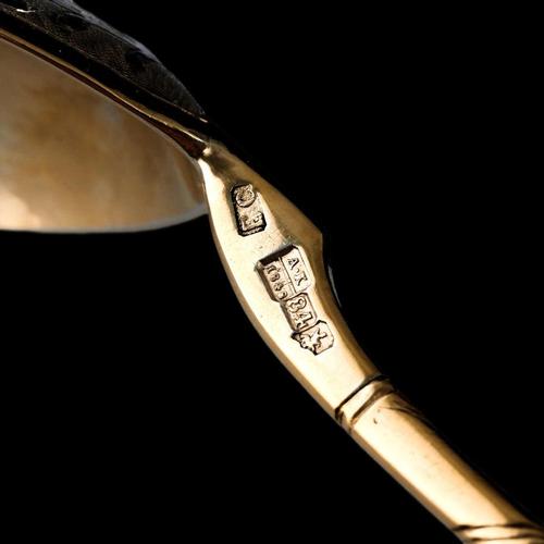 Large Antique Russian Silver Niello Spoon, Moscow, 1848 For Sale - Image 9 of 18