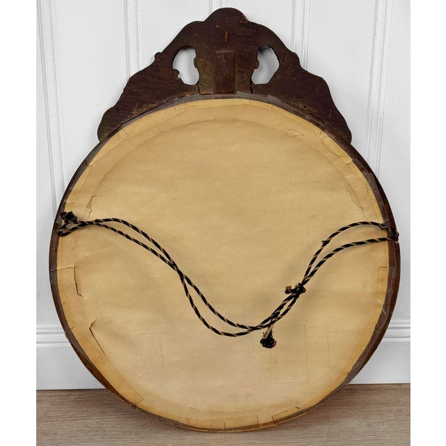 Antique Victorian Rococo Gilt Wood Gold Round Mirror For Sale - Image 4 of 11