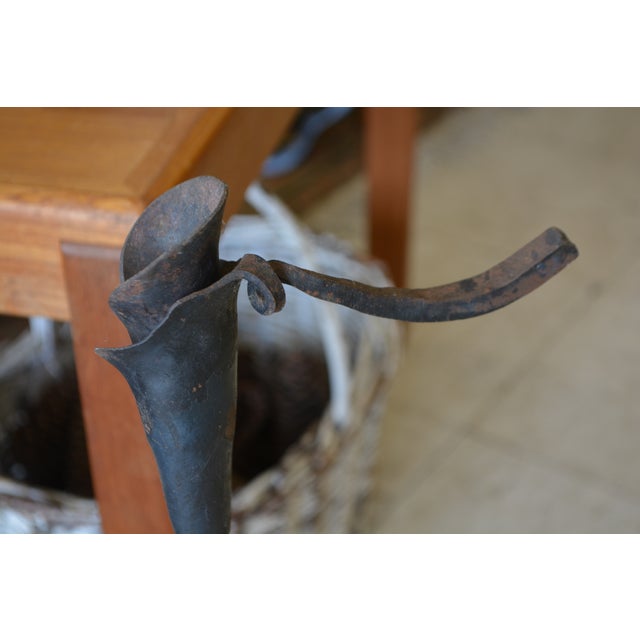 Vintage Pair Jack Brubaker Forged Iron Calla Lily Candlesticks Brutalist Industrial / Rustic For Sale - Image 10 of 15