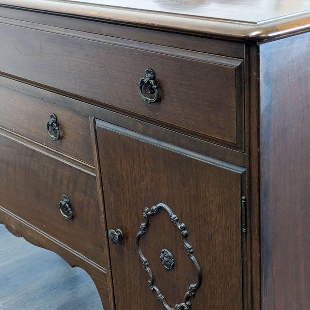 Brown Vintage Three Drawer Sideboard For Sale - Image 8 of 9