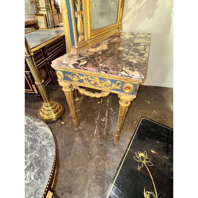 18th C. Italian Neoclassical Parcel Gilt Console For Sale In Dallas - Image 6 of 8