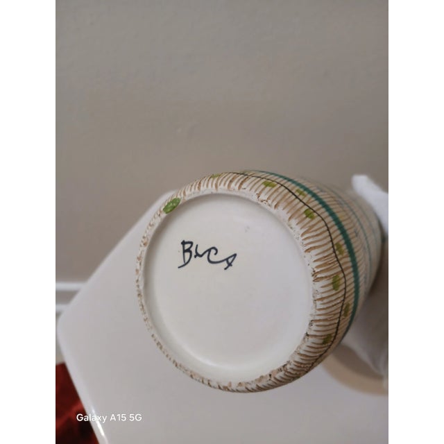 Ceramic Bica Hand Painted Vase For Sale - Image 7 of 9