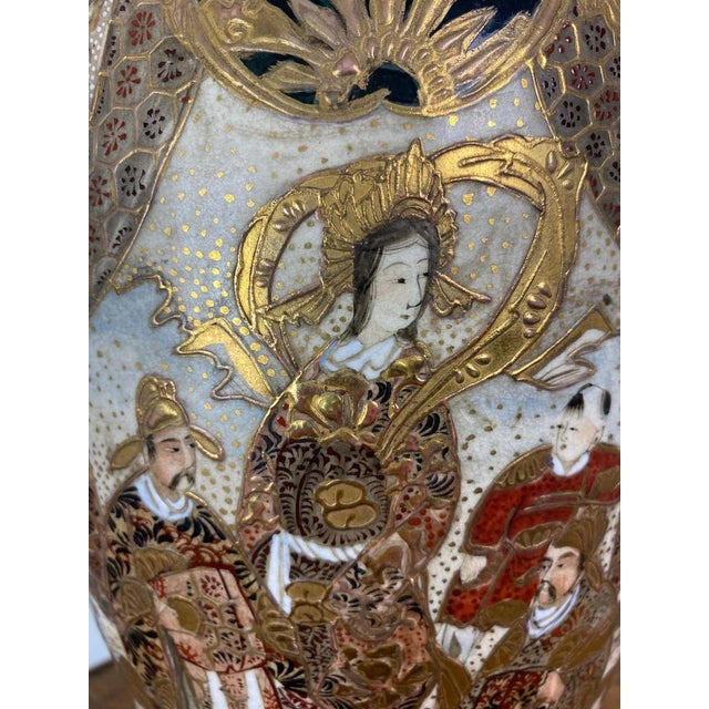 19th Century Japan Satsuma Porcelain Vase and Golden Metal, 1870s For Sale - Image 9 of 18