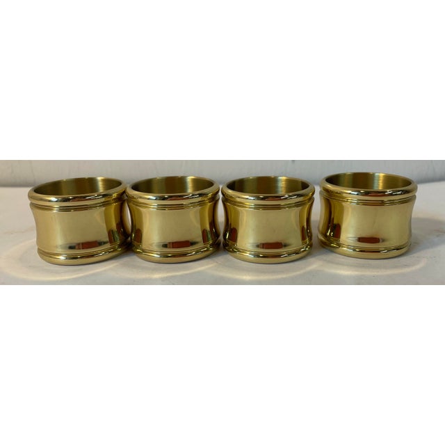 Nice set of four heavy brass napkin rings!