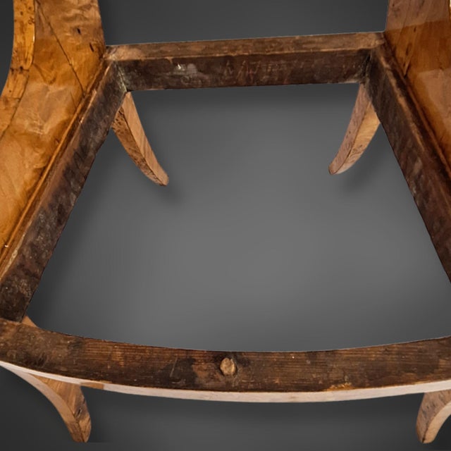 Biedermeier Russian Baltic Armchairs in Curly Birch, 1835, Set of 4 For Sale - Image 15 of 18