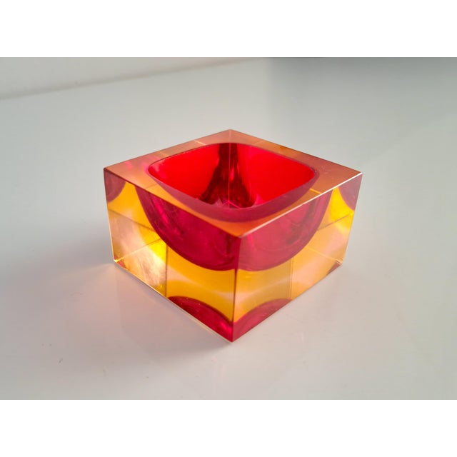 Red Murano Sommerso Glass Ashtray by Flavio Poli for Seguso, 1970s For Sale - Image 8 of 9