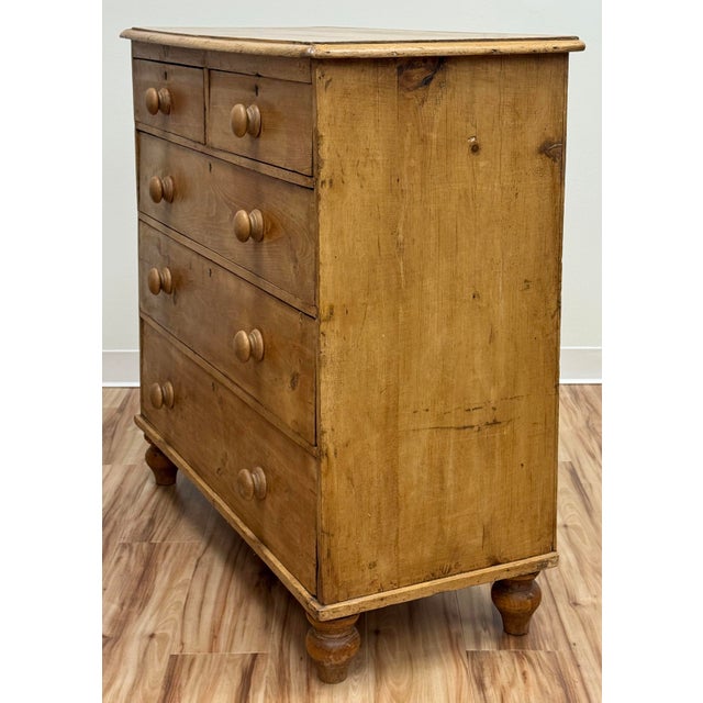 Wood Antique English Victorian Pine Chest of Drawers For Sale - Image 7 of 15