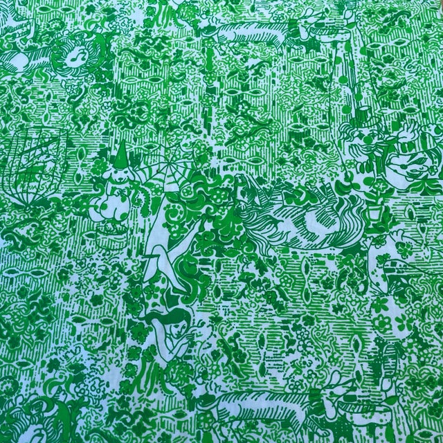 Vintage Lilly Pulitzer Suzie Zuzek Cirque Key West Handprint Fabrics Inc- About 2 Yards For Sale