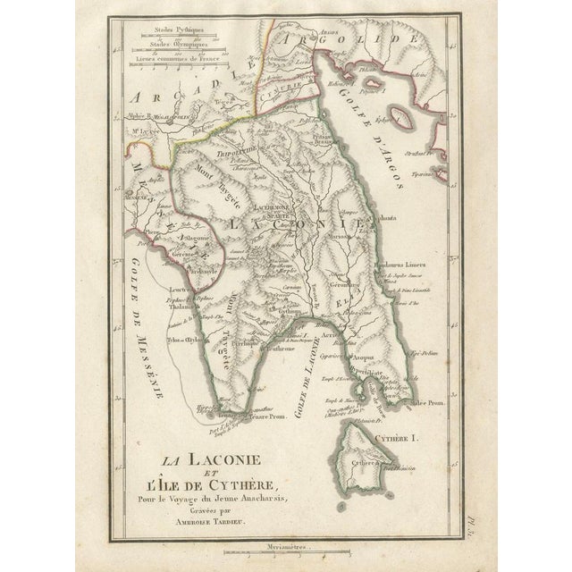 Antique Map of Laconia, Sparta, and Cythera from Ambroise Tardieu, 1825 For Sale - Image 11 of 11
