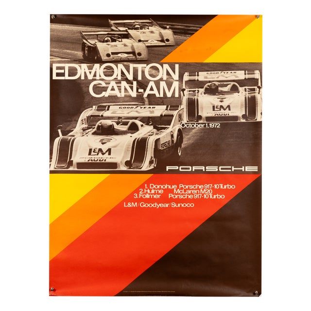 Edmonton Can Am Porsche Poster by Atelier Strenger, 1972 For Sale