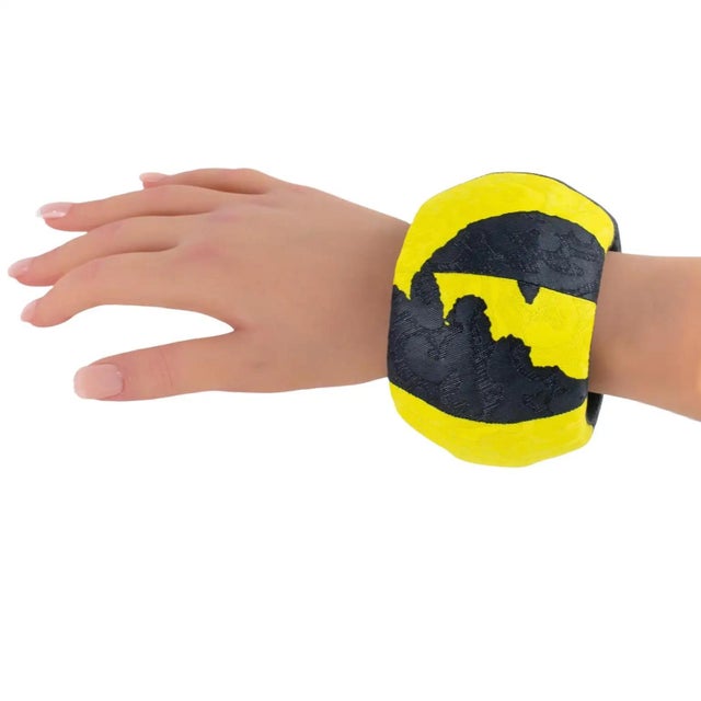 Contemporary Christian Lacroix Runway Bracelet Bangle Yellow and Black Fabric For Sale - Image 3 of 16