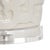 Cream glaze on oval asian raised design. Clear crystal mounting. 30.5h x 7.5w x 5d Shade Dimensions: top(10 x 18.5)...