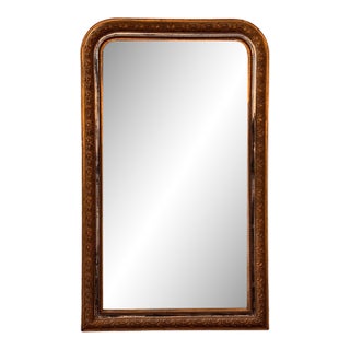 19th Century French Louis Philippe Gilt Mirror With Rounded Top For Sale