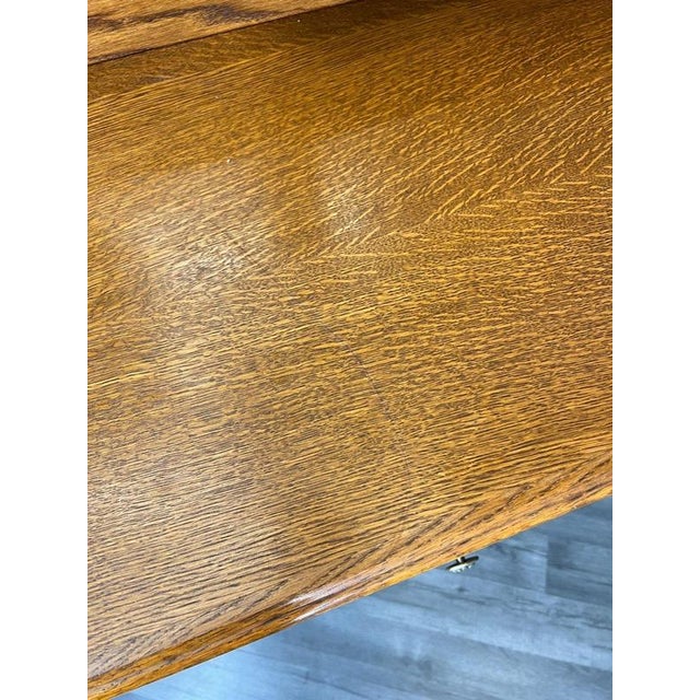 Vintage French Louis Style Oak Dressing Table with Mirror For Sale - Image 5 of 15