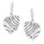 Contemporary Sterling Silver Heart Diamond Accent Puff Earrings (I-J, I1-I2) For Sale - Image 3 of 5