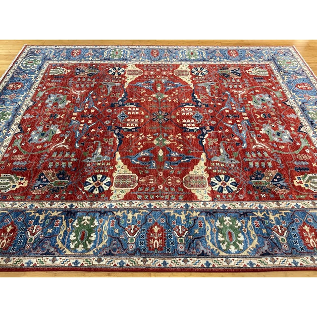 1990s Persian Bidjar Oriental Hand Knotted Area Rug - 9′1″ × 11′10″ For Sale - Image 10 of 10