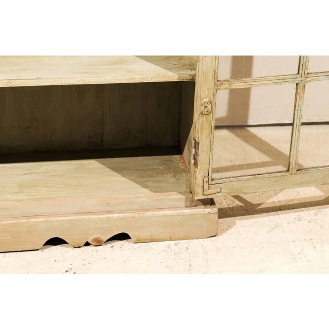Mid-20th Century Painted Glass Door Cabinet For Sale - Image 9 of 11