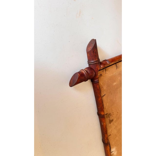 Medium Brown Faux Bamboo Mirror, France, 1940s For Sale - Image 4 of 14