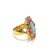 Bochic “Orient” Ruby, Sapphire & Opal Cocktail Ring Set In 18K Gold & Silver, Size 7 For Sale - Image 4 of 11