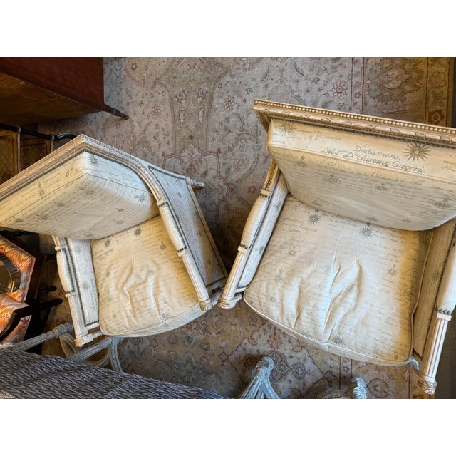 Mid 20th Century Vintage French Louis XVI Style Leather Side Chairs For Sale - Image 4 of 9