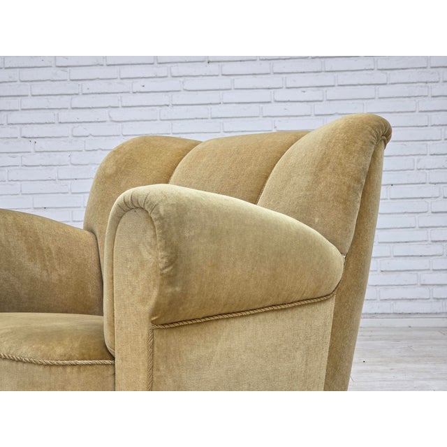 Mid-Century Modern Danish Oak Relax Armchair with Velour Upholstery, 1960s For Sale - Image 3 of 18