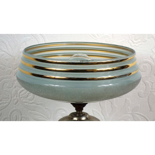 French Silver and Glass Shade Table Lamp from Unbekannt, 1920s For Sale - Image 6 of 12