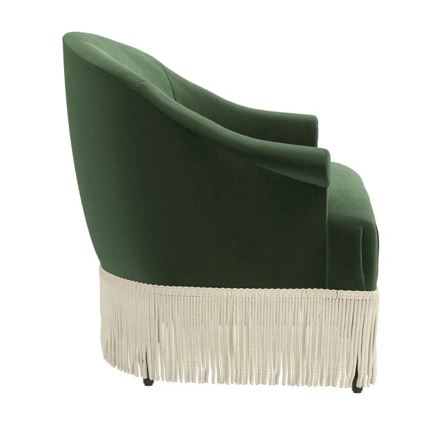 Textile Fringe Chair in Titan Emerald For Sale - Image 7 of 9