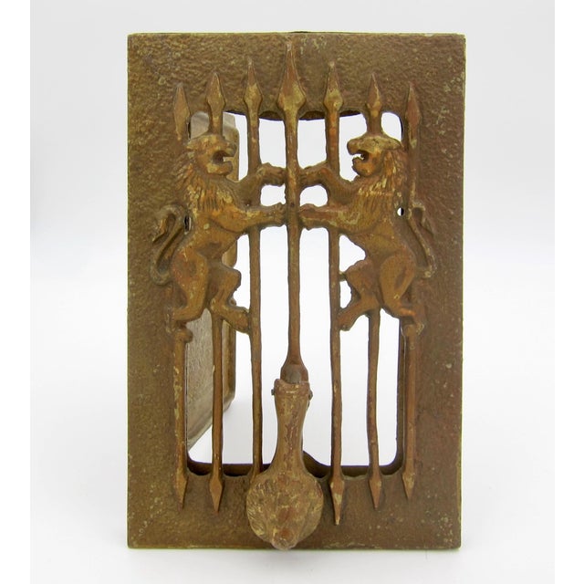 Vintage Speakeasy Door Knocker and Peephole Grille in Two Panels | Chairish