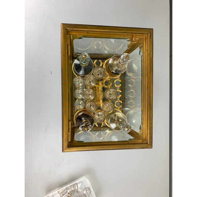 1960s Vintage Brass and Glass Liqueur Box Set For Sale In Los Angeles - Image 6 of 12