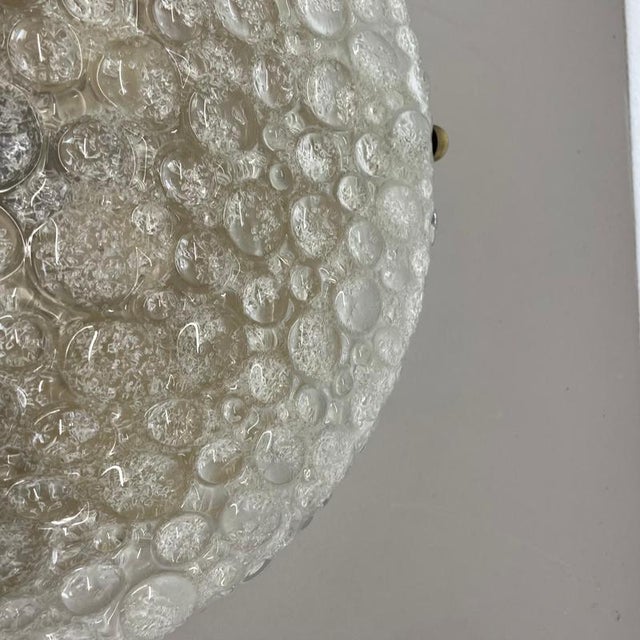 Metal Large Ice Murano Glass Flush Mount from Hillebrand Leuchten, 1970s For Sale - Image 7 of 18