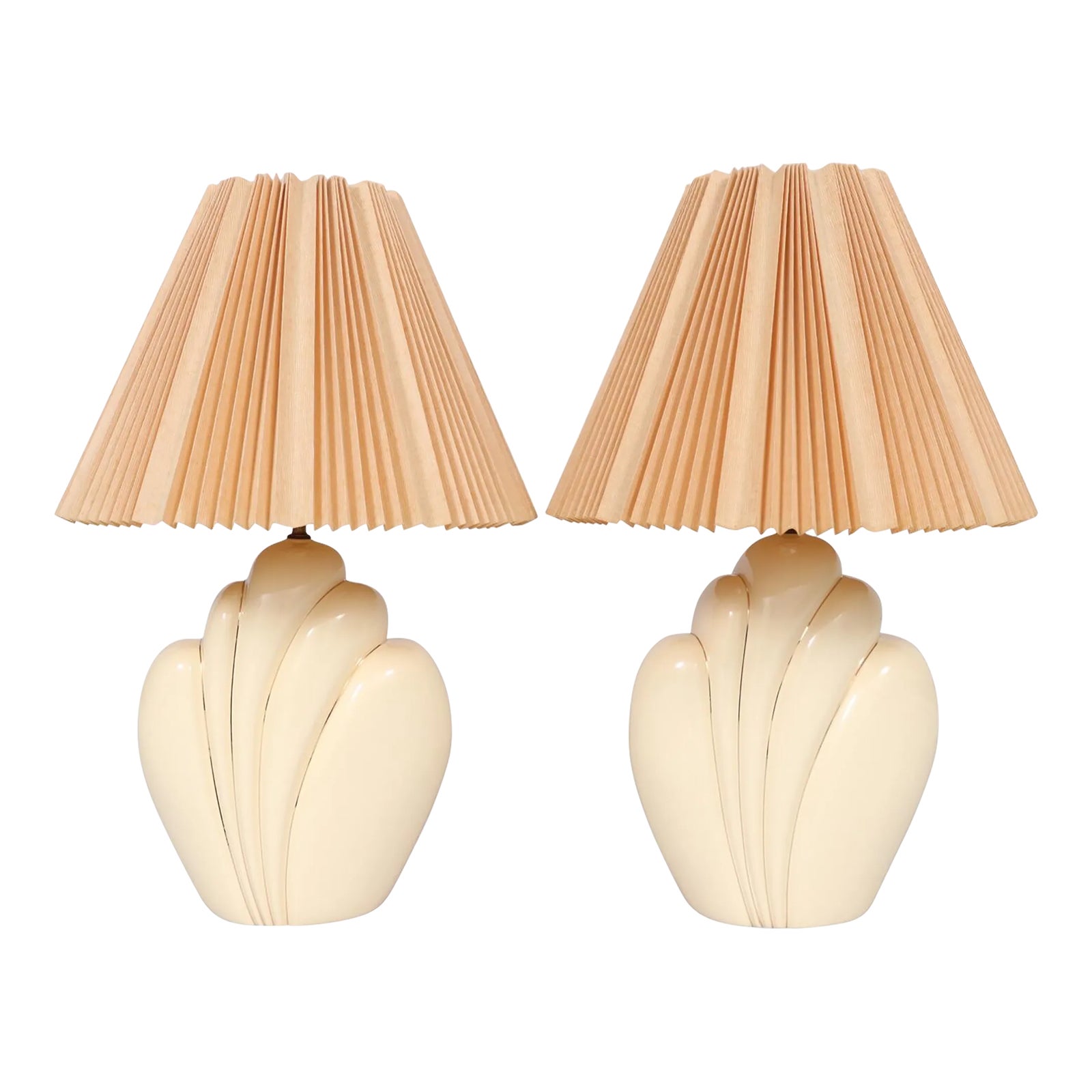 Sculptural Ceramic Table Lamps a Pair Chairish