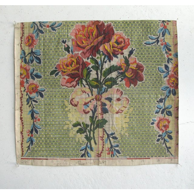 19th c. French original textile design. Gouache on paper. Each design is a one-of-a-kind, hand-painted work. The designs...