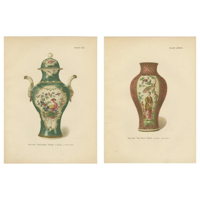 J. H. Thorpe, Worcester Porcelain Vases, 1910, Chromolithographs on Paper, Set of 2 For Sale - Image 11 of 11