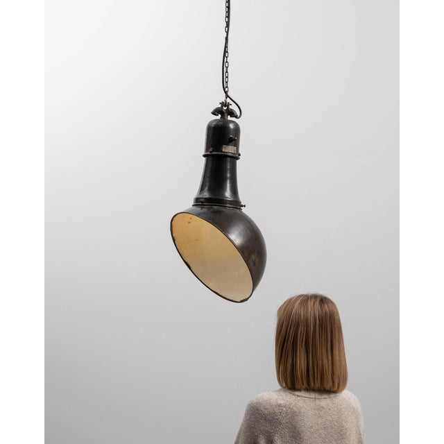 1930s Czech Metal Industrial Angular Pendant Lamp For Sale - Image 18 of 18
