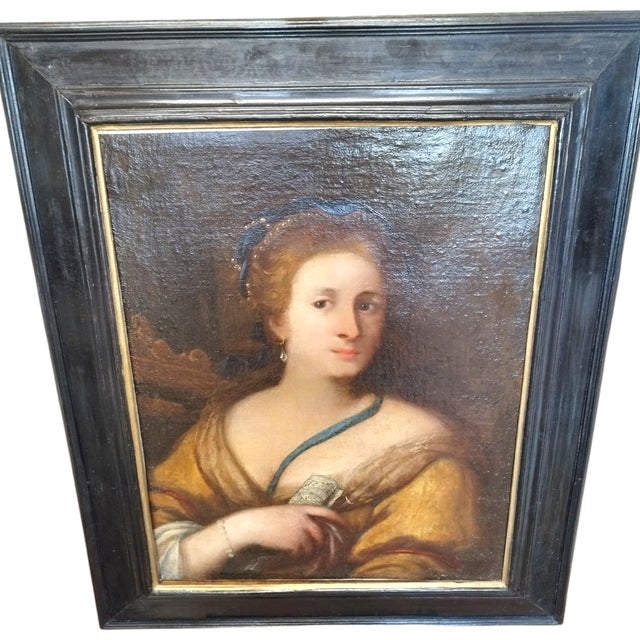 Black Portrait, 1600s, Oil on Canvas For Sale - Image 8 of 15